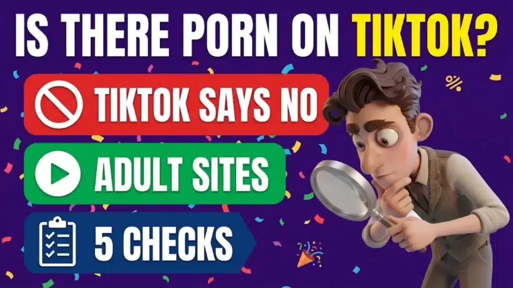 Cover graphic: Is there porn on TikTok? TikTok says no, adult sites are the place, and 5 checks come first